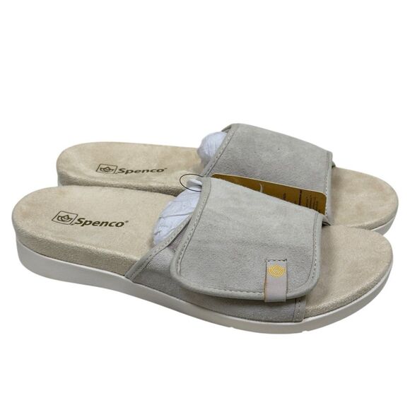 Spenco Charlotte Beige Adjustable Strap Orthotic Slide Sandals - Size 8.5 8 1/2 - Picture 1 of 9